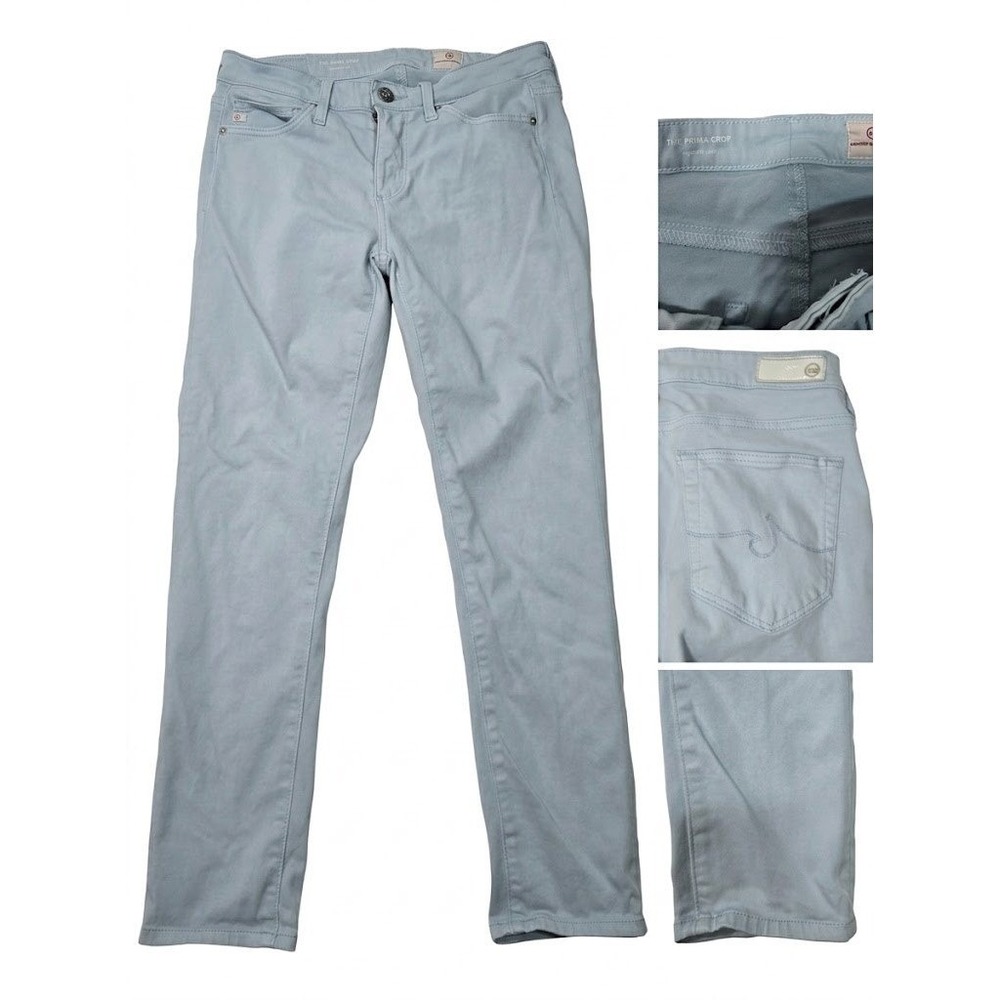 AG Adriano Goldschmied Prima Crop Cigarette Jeans 24R Baby Blue Pastel Stretch